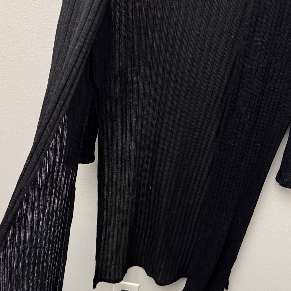 Decree black Ribbed Cardigan - Picture 4 of 4